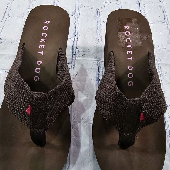 Rocket Dog WOMENS SIZE 11 Diver Brown Platform Wedge Flip Flops - Picture 6 of 10